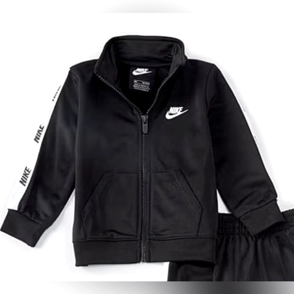 NIKE Zip Jacket Unisex Kids Boy Girl Toddler Black White
